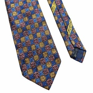 Ermenegildo Zegna Silk Multicolored Art Deco Geometric Necktie Italy Luxury 57”